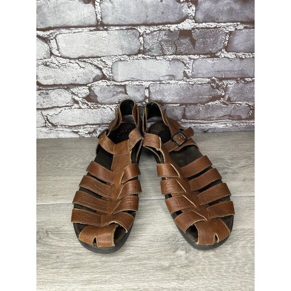 MEPHISTO 4x Shock Brown Leather Fisherman Casual Strap Sandals Men’s 46EU/13M US main image 5